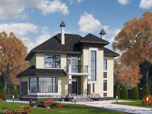Проекты домов Альфаплан - «Разумовский» - элегантный загородный коттедж - превью основного изображения