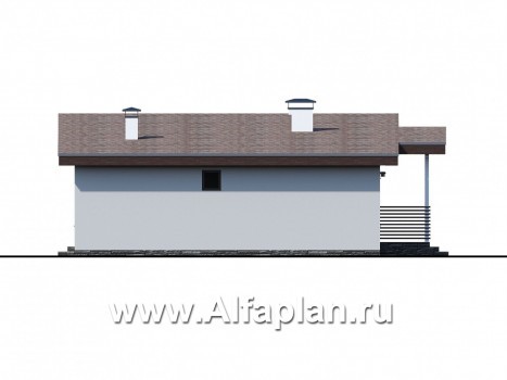 Проекты домов Альфаплан - «Вита» - загородный каркасный дом с террасой - превью фасада №3