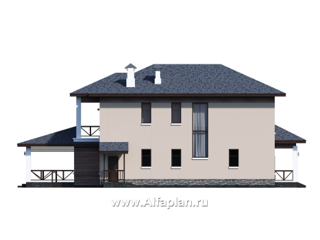 «Отражение» - проект двухэтажного дома, с террасой, мастер спальня, в современном стиле - превью фасада дома