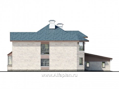 «Гольфстрим» - современный проект двухэтажного дома, с эркером, с гаражом - превью фасада дома
