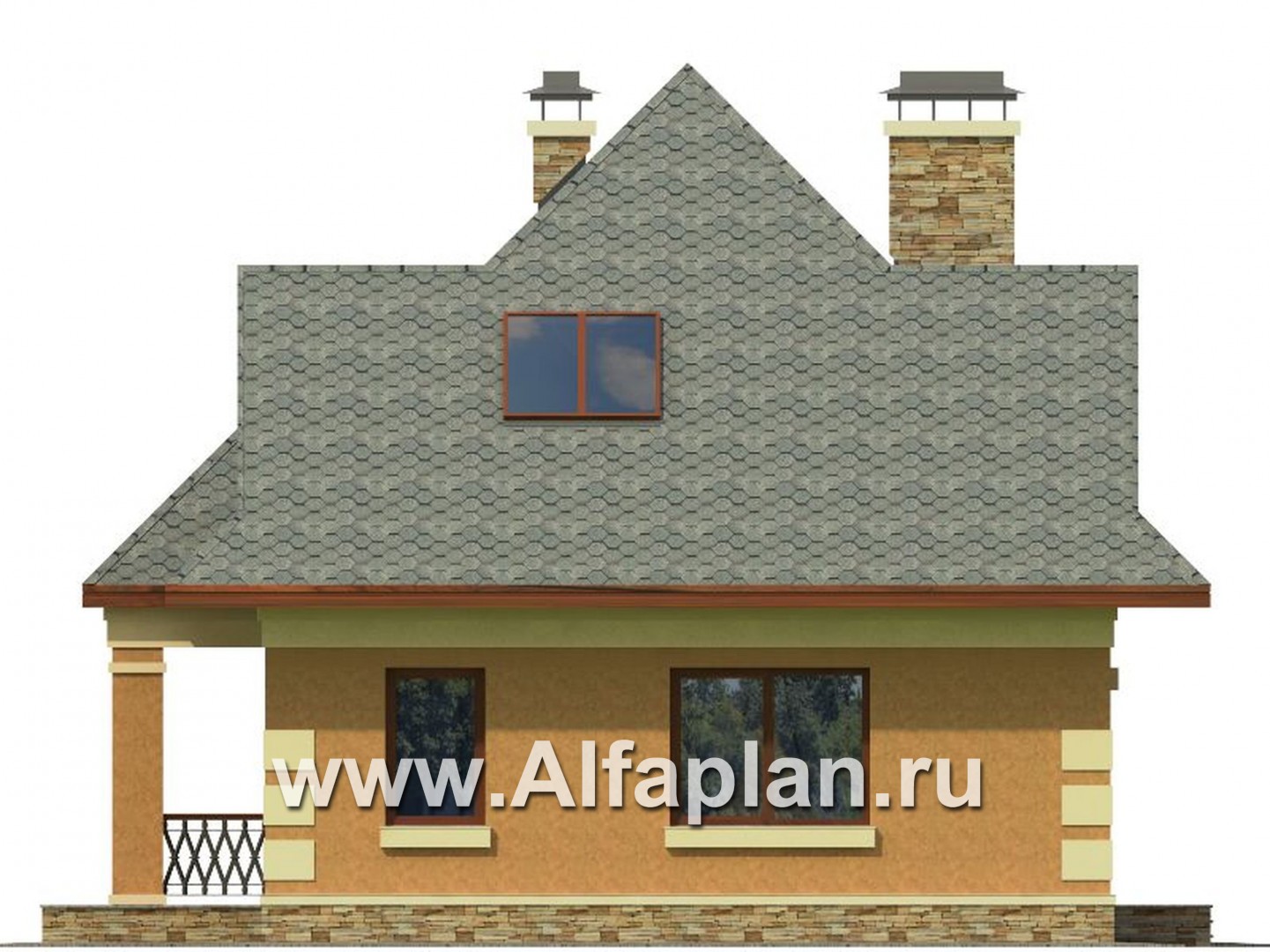 Проекты домов Альфаплан - Экономичный проект дома для маленького участка - изображение фасада №4