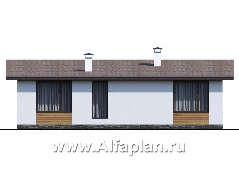 Проекты домов Альфаплан - «Бета» - каркасный дом с односкатной кровлей - превью фасада №4