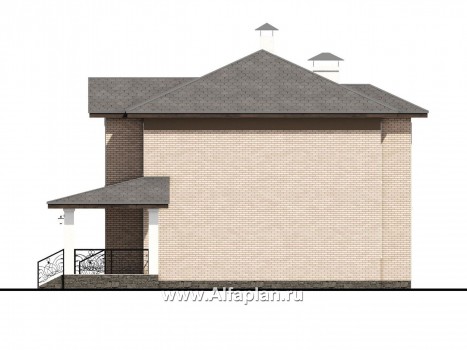 Проекты домов Альфаплан - «Арт-Нуво» - респектабельный коттедж с гаражом в стиле модерн - превью фасада №2